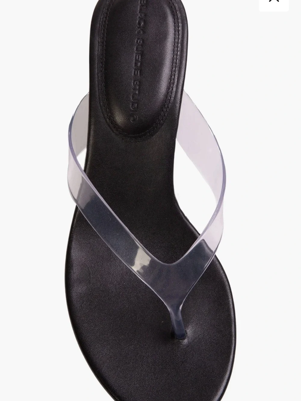 Black suede Studio Clear-Strap Kitten Heel Sandal